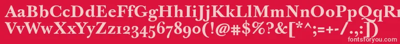 JbaskervilletmedBold Font – Pink Fonts on Red Background