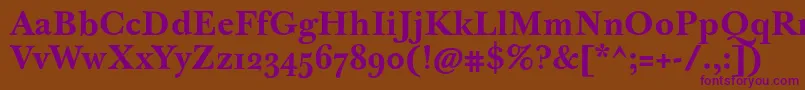 Czcionka JbaskervilletmedBold – fioletowe czcionki na brązowym tle