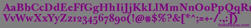 Шрифт JbaskervilletmedBold – фиолетовые шрифты на сером фоне