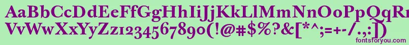 JbaskervilletmedBold-fontti – violetit fontit vihreällä taustalla