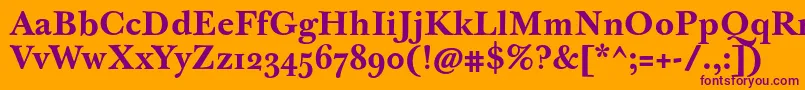 JbaskervilletmedBold Font – Purple Fonts on Orange Background