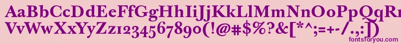JbaskervilletmedBold-fontti – violetit fontit vaaleanpunaisella taustalla