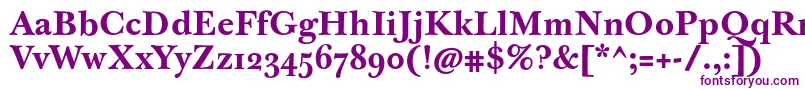 フォントJbaskervilletmedBold – 白い背景に紫のフォント
