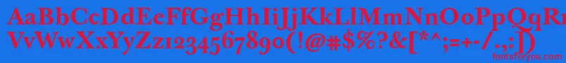 JbaskervilletmedBold Font – Red Fonts on Blue Background
