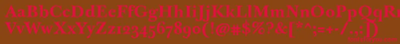 JbaskervilletmedBold-fontti – punaiset fontit ruskealla taustalla