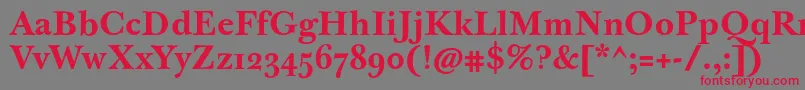 フォントJbaskervilletmedBold – 赤い文字の灰色の背景