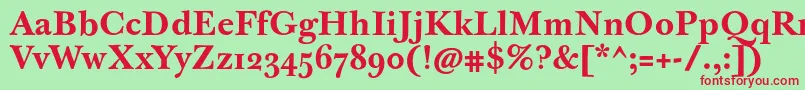 フォントJbaskervilletmedBold – 赤い文字の緑の背景