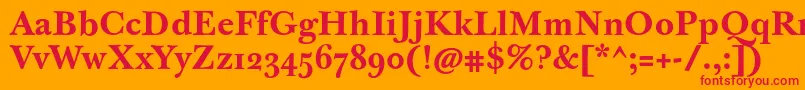 Шрифт JbaskervilletmedBold – красные шрифты на оранжевом фоне