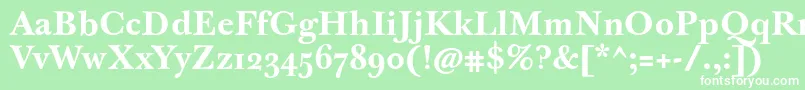 Шрифт JbaskervilletmedBold – белые шрифты на зелёном фоне