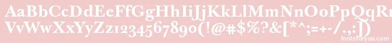 JbaskervilletmedBold-fontti – valkoiset fontit vaaleanpunaisella taustalla