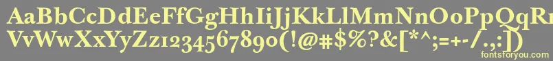 JbaskervilletmedBold-fontti – keltaiset fontit harmaalla taustalla