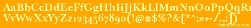 Шрифт JbaskervilletmedBold – жёлтые шрифты на оранжевом фоне
