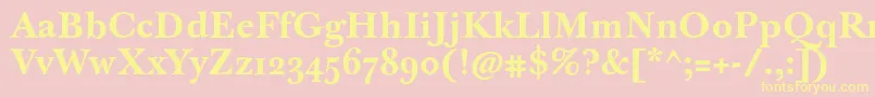 JbaskervilletmedBold-fontti – keltaiset fontit vaaleanpunaisella taustalla