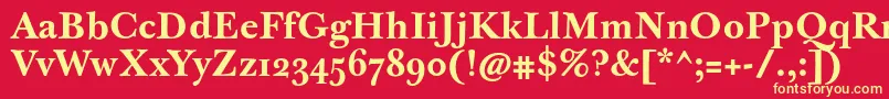 Шрифт JbaskervilletmedBold – жёлтые шрифты на красном фоне