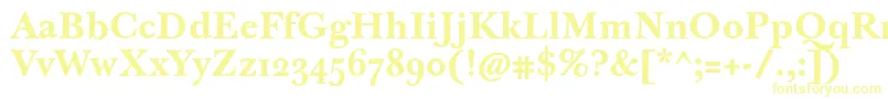 JbaskervilletmedBold-fontti – keltaiset fontit valkoisella taustalla