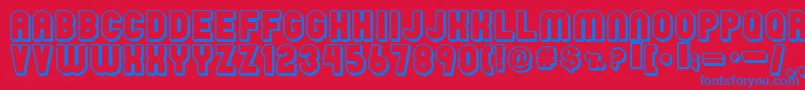 Raind Font – Blue Fonts on Red Background