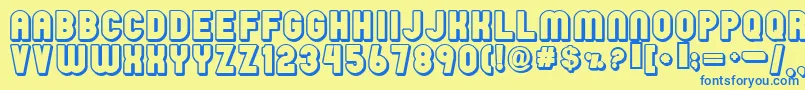 Raind Font – Blue Fonts on Yellow Background