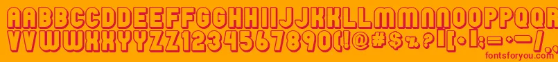 Czcionka Raind – czerwone czcionki na pomarańczowym tle