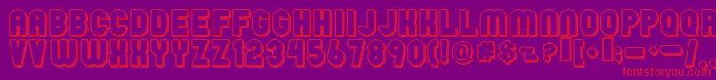 Czcionka Raind – czerwone czcionki na fioletowym tle
