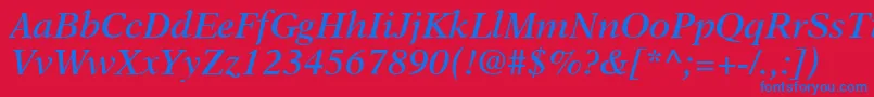 OrchidSsiSemiBoldItalic Font – Blue Fonts on Red Background