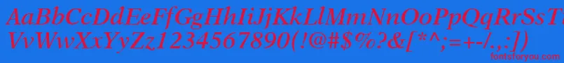 OrchidSsiSemiBoldItalic Font – Red Fonts on Blue Background