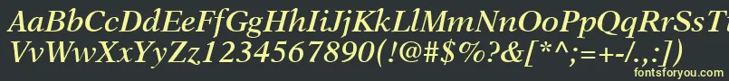 フォントOrchidSsiSemiBoldItalic – 黒い背景に黄色の文字