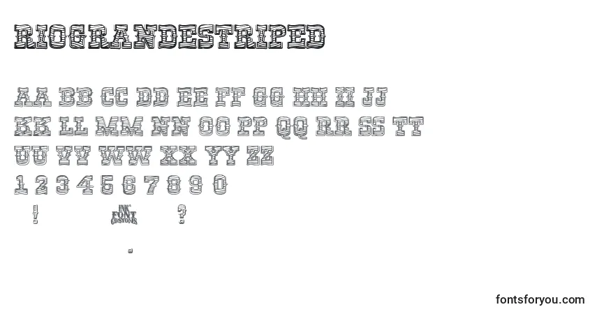 Schriftart RiograndeStriped – Alphabet, Zahlen, spezielle Symbole