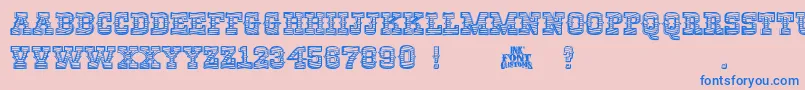 RiograndeStriped Font – Blue Fonts on Pink Background