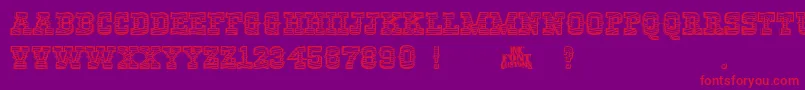 RiograndeStriped Font – Red Fonts on Purple Background