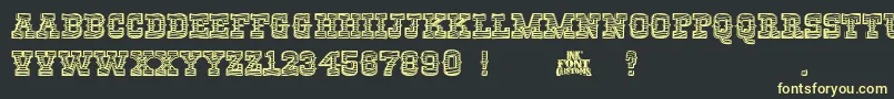 RiograndeStriped Font – Yellow Fonts on Black Background