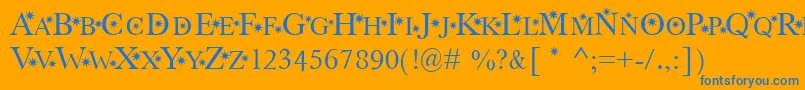 StarHound Font – Blue Fonts on Orange Background