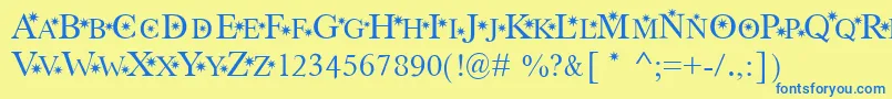 StarHound Font – Blue Fonts on Yellow Background