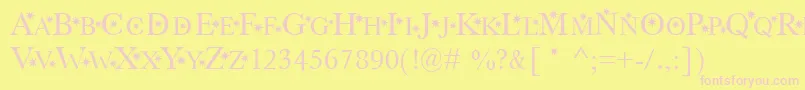 StarHound-fontti – vaaleanpunaiset fontit keltaisella taustalla