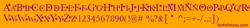 Шрифт StarHound – фиолетовые шрифты на оранжевом фоне
