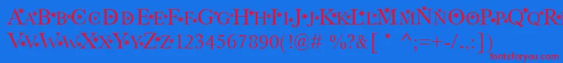 フォントStarHound – 赤い文字の青い背景