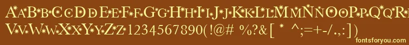 StarHound-fontti – keltaiset fontit ruskealla taustalla