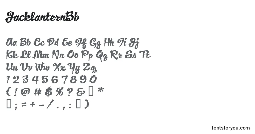 Czcionka JacklanternBb – alfabet, cyfry, specjalne znaki