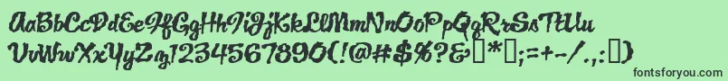 JacklanternBb Font – Black Fonts on Green Background
