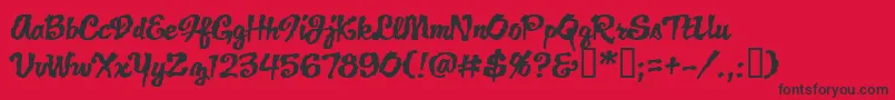 JacklanternBb Font – Black Fonts on Red Background