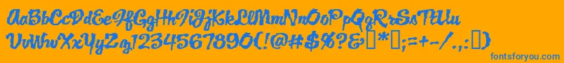 フォントJacklanternBb – オレンジの背景に青い文字