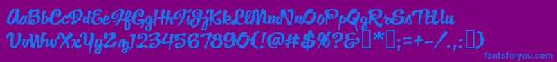 フォントJacklanternBb – 紫色の背景に青い文字