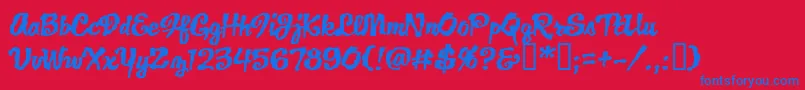 JacklanternBb-Schriftart – Blaue Schriften auf rotem Hintergrund