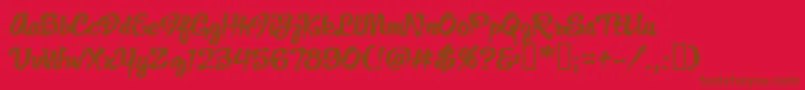 フォントJacklanternBb – 赤い背景に茶色の文字