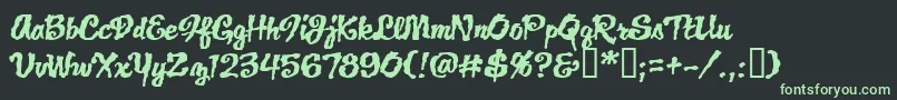 フォントJacklanternBb – 黒い背景に緑の文字