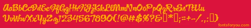 JacklanternBb Font – Orange Fonts on Red Background