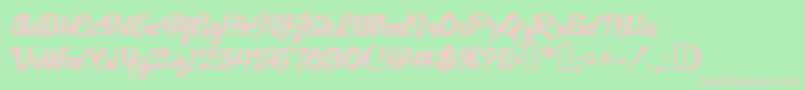 JacklanternBb-Schriftart – Rosa Schriften auf grünem Hintergrund