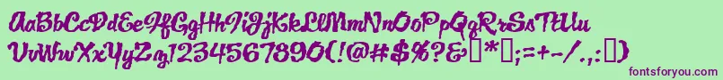 JacklanternBb Font – Purple Fonts on Green Background