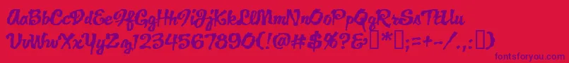 JacklanternBb Font – Purple Fonts on Red Background