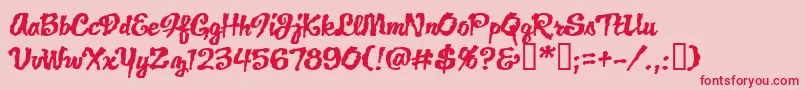 JacklanternBb-Schriftart – Rote Schriften auf rosa Hintergrund