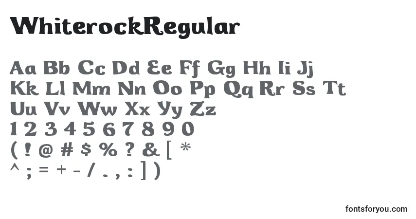 Schriftart WhiterockRegular – Alphabet, Zahlen, spezielle Symbole